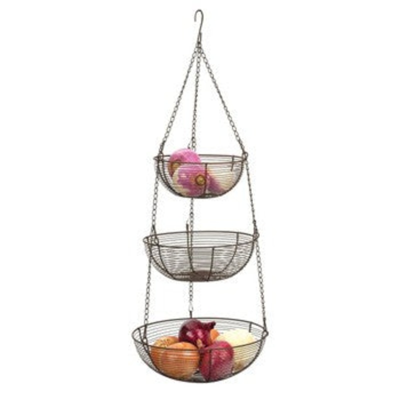 RSVP International 3-Tier Hanging Basket in Bronze