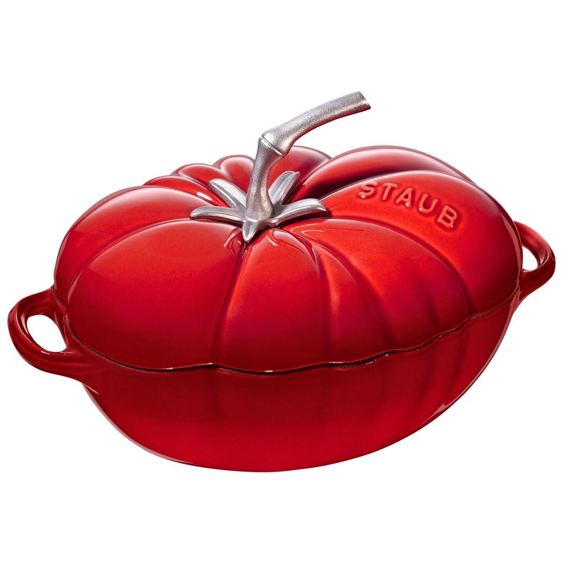 Staub Enameled Cast Iron 3 Quart Tomato Cocotte
