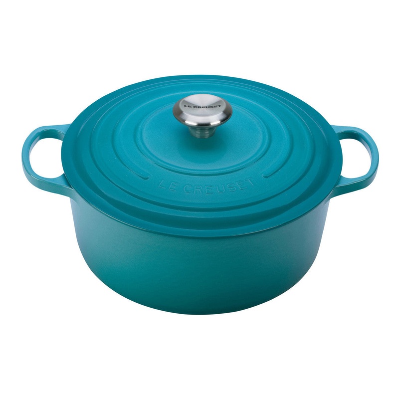 Le Creuset Enameled Cast Iron Signature 7 1/4 Quart Round Dutch Oven in Caribbean