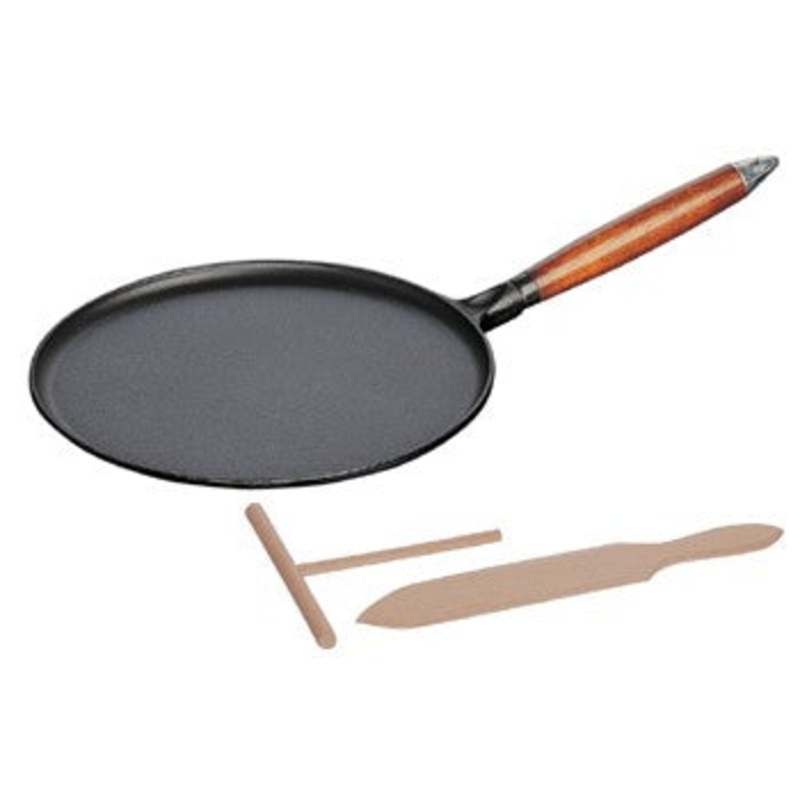 Staub Enameled Cast Iron 11″ Crepe Pan with Spreader and Spatula