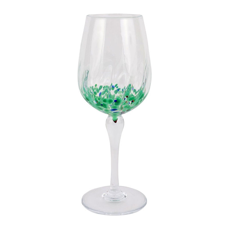 Vietri Chiara Green Wine Glass
