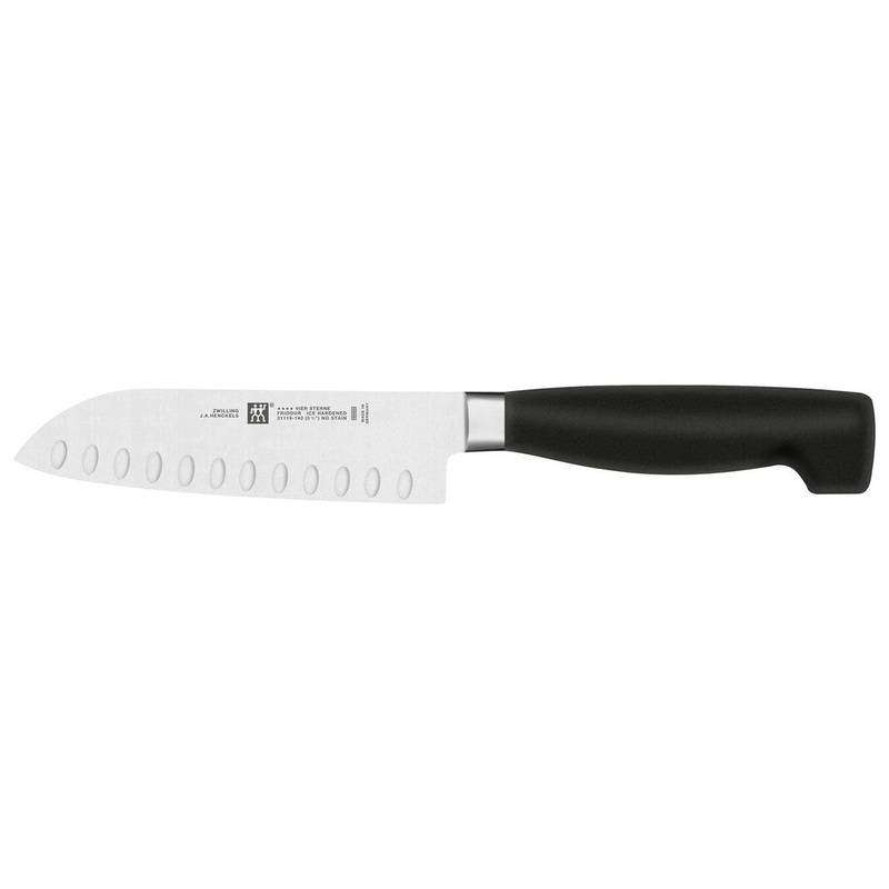 Zwilling J.A. Henckels Forged Four Star 5″ Hollow Edge Santoku Knife