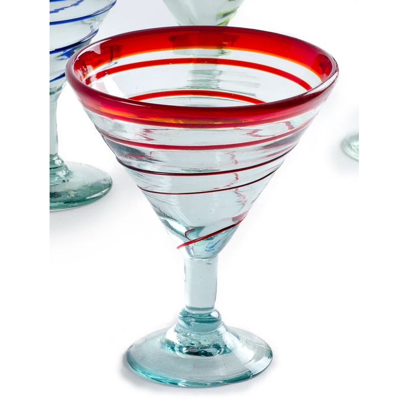 Orion Red Spiral Margarita Glass