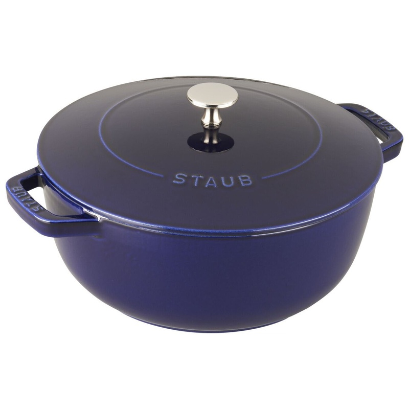 Staub Enameled Cast Iron 3.75 Qt Essential French Oven in Dark Blue