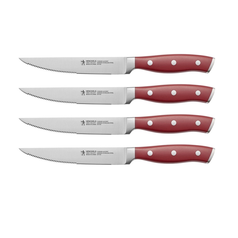 Henckels Forged Accent 4 pc Steak Knife Set – Red