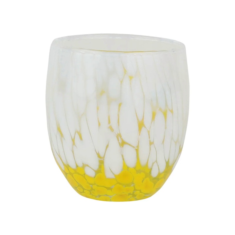 Vietri Nuvola White and Yellow Double Old Fashioned