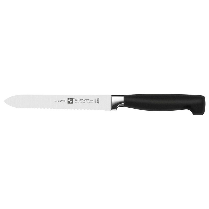 Zwilling J.A. Henckels Forged Four Star 5″ Serrated Utility Knife