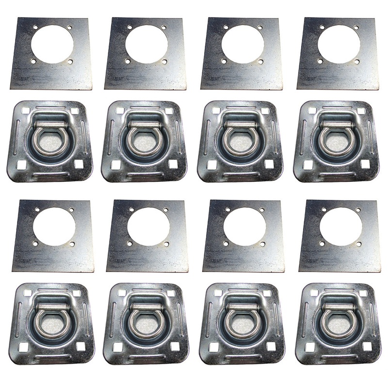 8 Recessed Floor D Rings w Backing Plate Enclosed Trailer Cargo Trailer Tie Down