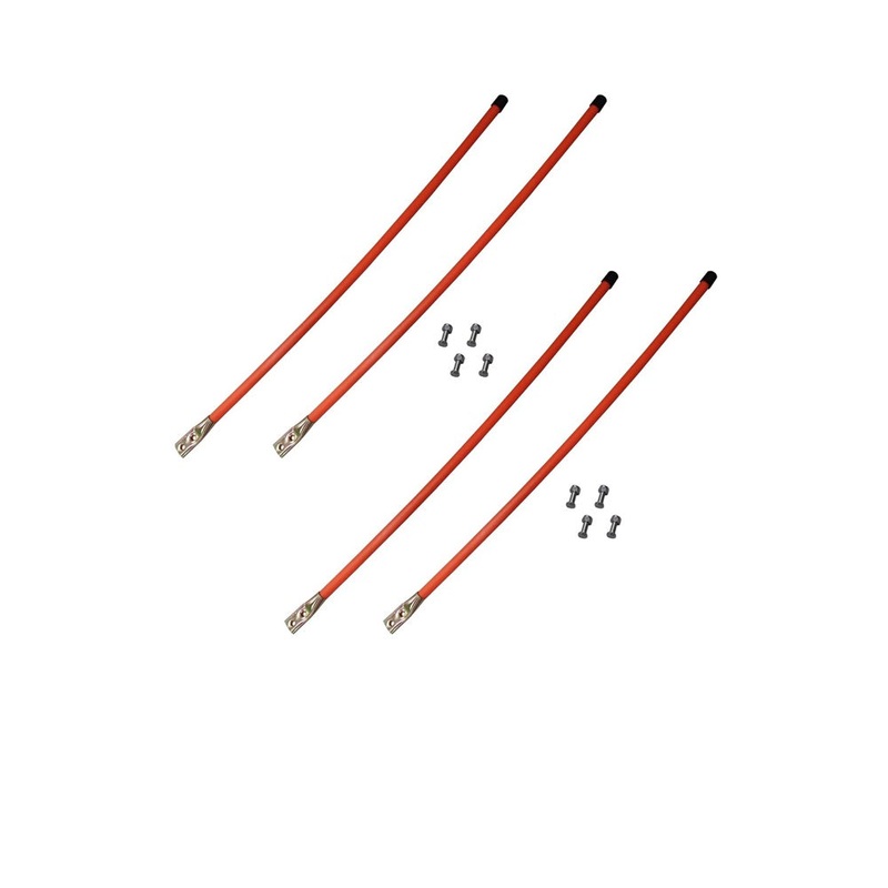 2 Pair of 36″ Universal Snow Plow Blade Marker Guide Kits Fluorescent Orange