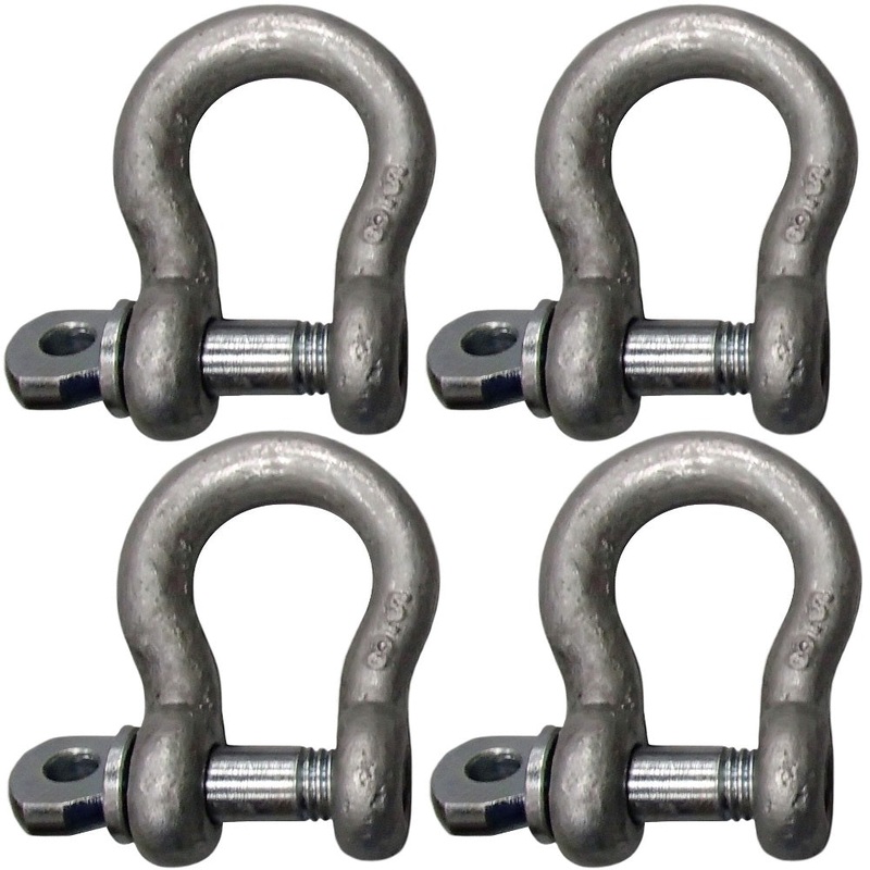 (4) 3/4″ Shackle Clevis D-Ring with Screw Pin Anchor Chain Rope Cable Rigging