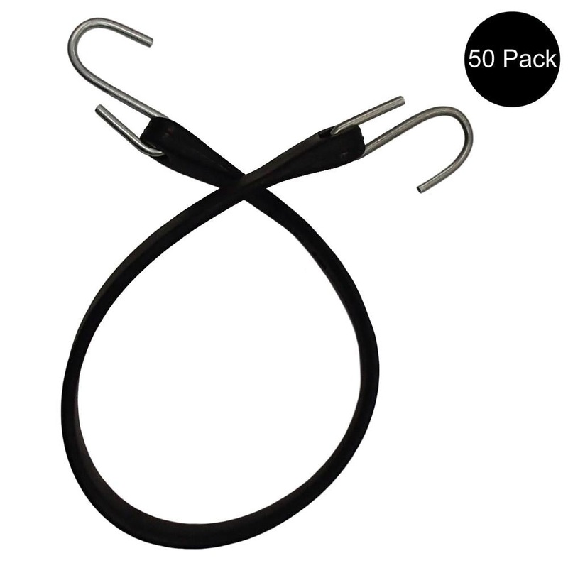 (50) 21″ Black RUBBER TARP STRAPS Flatbed Truck Trailer Bungee Cord Tire Chains