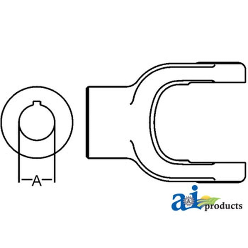 A-800-4422 Round Bore Implement Yoke (w/ Keyway & Set Screw)