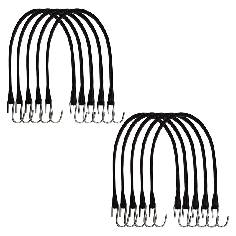10 Pack Heavy Duty 100% Natural Rubber 21″ Tie Down Trailer Bungee Cord Straps