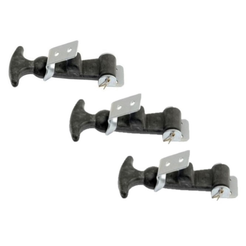 (3) Rubber Hood Hold Down Latch Assy Hardware & T-Handle Grips