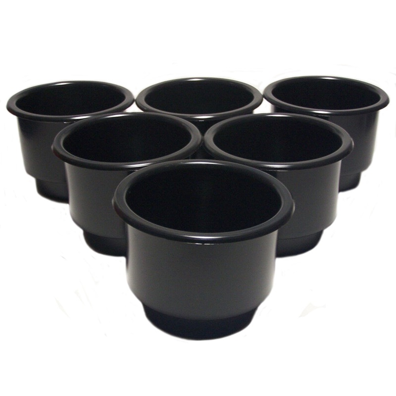 6 Pack- Black Two tiered Plastic Drink Cup Can Holder Fits Boat RV Pontoon