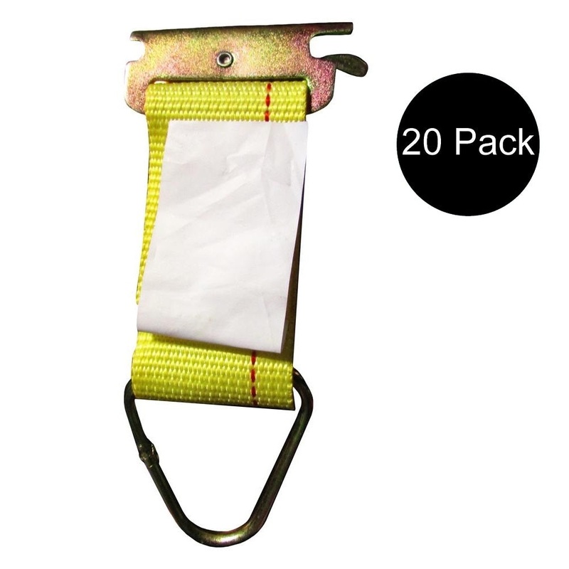 Set of (20) E-Track Clip D-Ring Rope Cargo Tie-Down Vans Flat Beds Boats