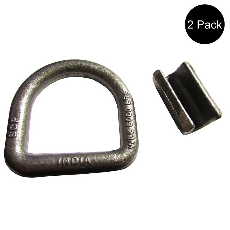 2 Forged 5/8″ Dia. D-Rings w/ Weld-On Clip 6000 Lbs Flatbed Trailer Towing Tow