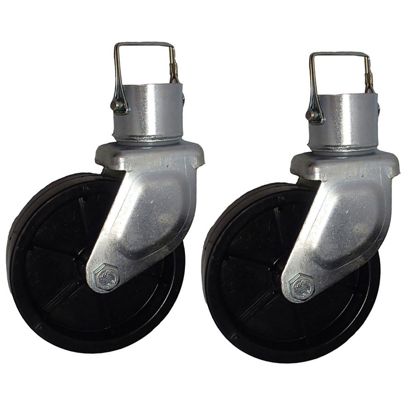 Two (2) 6″ Trailer Swirl Jack Caster Wheels w/ Safety Pin 1200 lbs – Boat Hitch