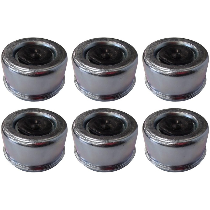 6 Pack Grease Dust Cap w/ Rubber Plug 2.72″ for EZ Lube 7,000 lbs. Trailer Axles